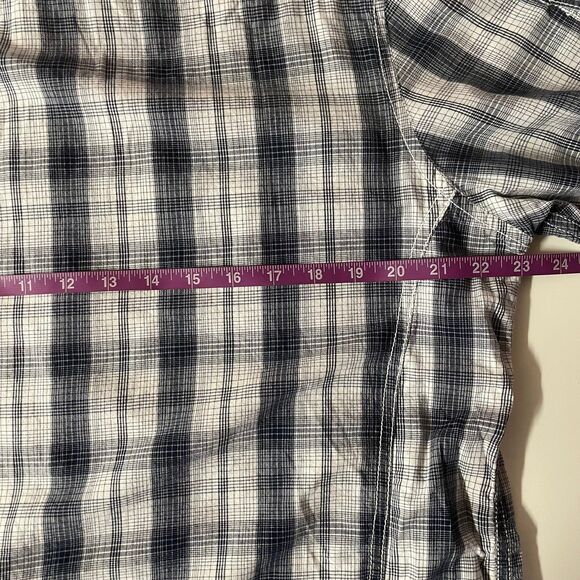 INC International Concepts Men’s Cream & Blue Plaid Button Down Shirt Sz L EUC - Picture 6 of 12